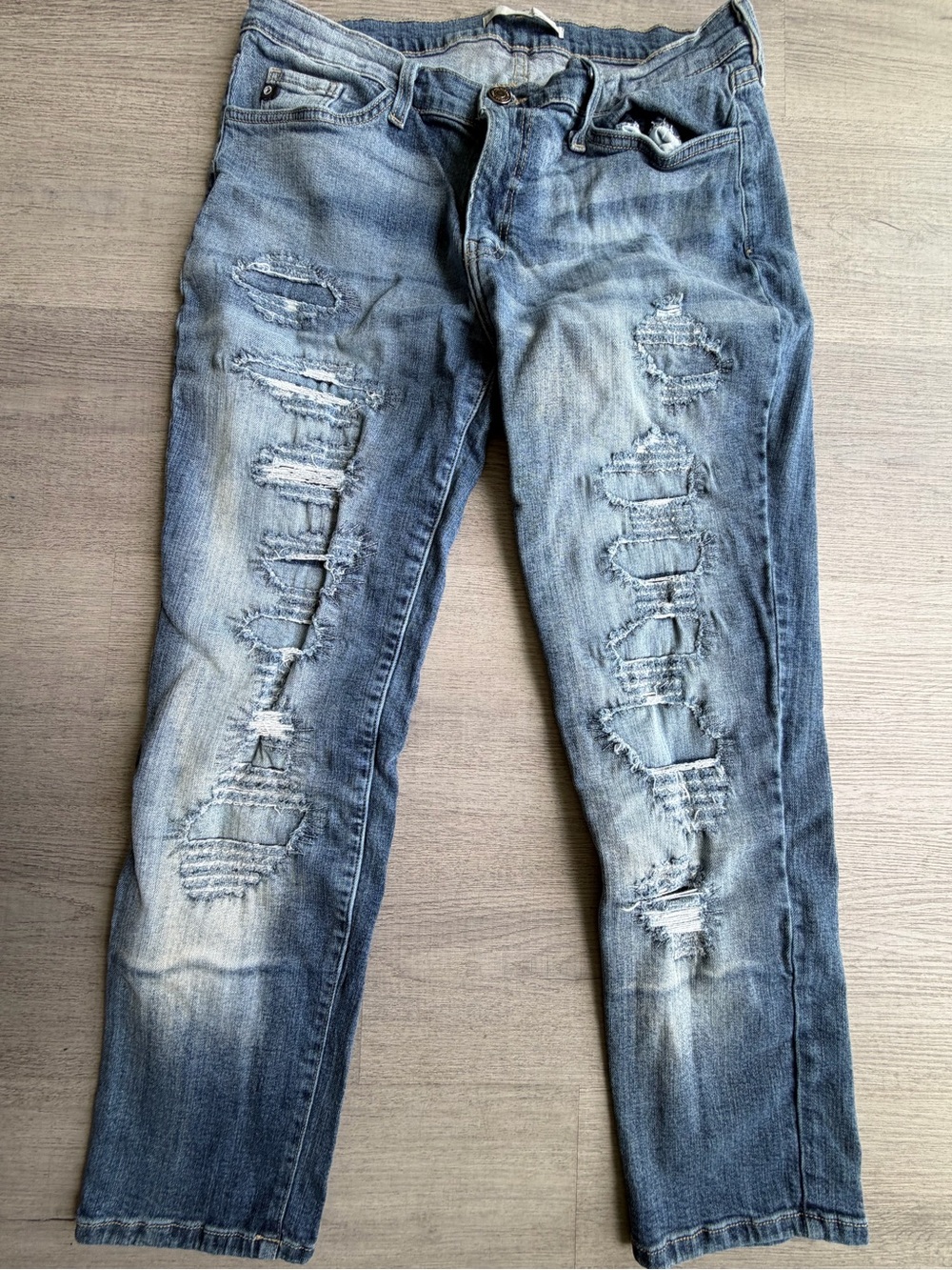 KanCan Light Blue Distressed Boyfriend Jeans